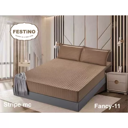 Fitted Sheet Microfiber Cotton Stripe Fitted Sheet Microfiber Cotton Stripe